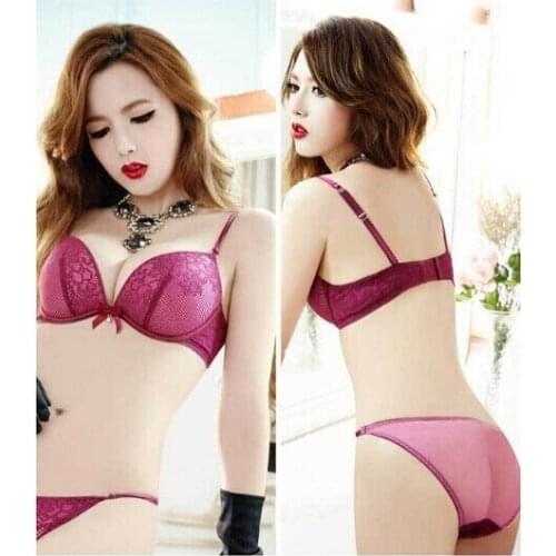 Fashion Bra Brief Sets Cotton Floral Embroidery Women Sexy Bra set Push up