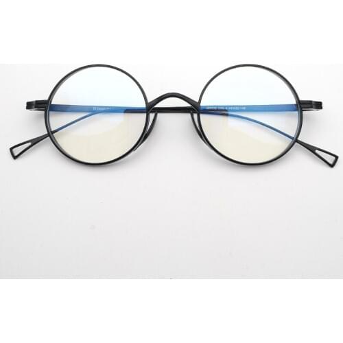 Round Titanium Eyeglasses 2021 Newest Glasses Black Optical Frames Men Women Metal Eyewear Female