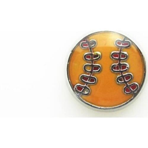 Hot selling 20pcs/lot Orange Baseball Floating Charms Living Glass Memory Floating Lockets Charm DIY Jewelry Wholesale