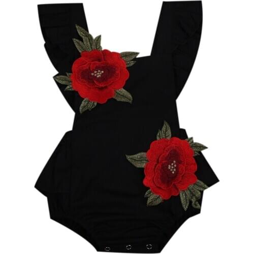 Sleeveless Flower Cute Sunsuit Clothing Baby Girl 0-24M Newborn Baby Girl Clothes Flower Backless Jumpsuit Bodysuit