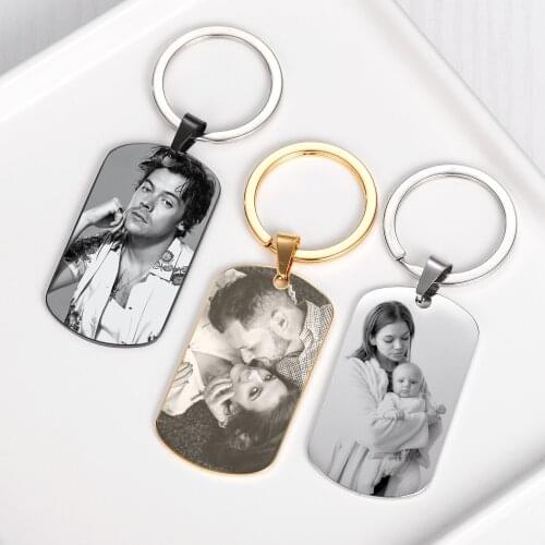 Minimalist Stainless Steel Dog Tag Pendant Keychain Customize Name Dad To My Son Personalized Custom Family Charm Keychain BFF