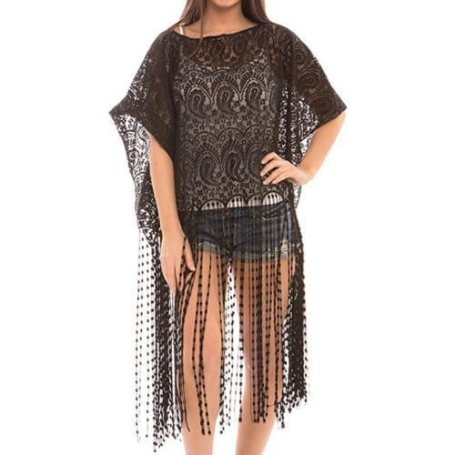 2018 New Style Summer Women Dress Loose Sexy Beach Dress Lace Tassel Long Dress For Women Bikini Beachwear Sun Clothes