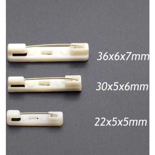 40pcs Milk White Brooch Base Back Bar Pins Setting Supplies for Jewelry Finding