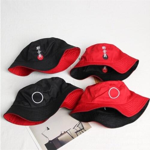 Cotton Letter Two Sides Bucket Hat Fisherman Hat Sun Cap Hats for Men and Women 474