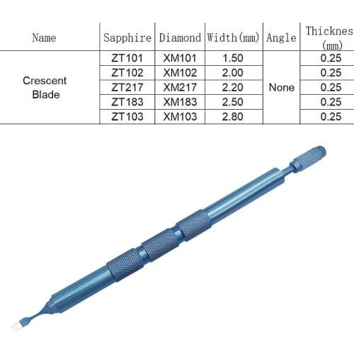 Crescent Blade Sapphire High hardness Ophthalmic blade knife eye tools