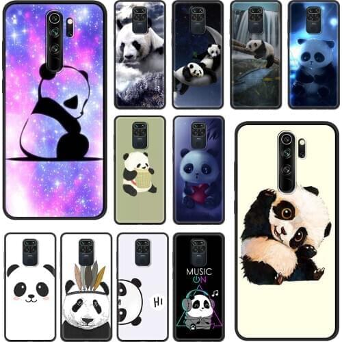 Silicone Case for Xiaomi Redmi Note 9S 9 8 Pro 8T 7 Soft Cover 9A 9C 8A 7A 6 6A 10X Phone Funda Shell Super Cute Panda Coque Sac