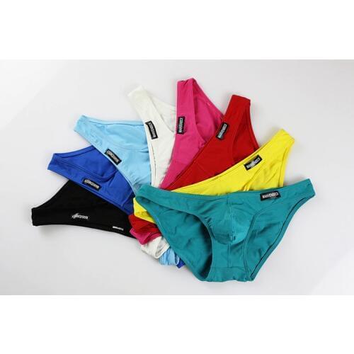 Comfortable Men Multi Colors Lingerie Sexy Hot Men Briefs Low Rise U Convex Thong Shorts Underwear Calzoncillos Hombre