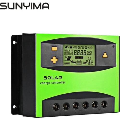 SUNYIMA 60A 12V/24V LCD Display Solar Charge Controller 20A 30A 40A 50A Auto Regulator for Solar Panels controller light control