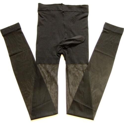 High Elastic Mens Pantyhose Underwear with Cock Tube Open Legging