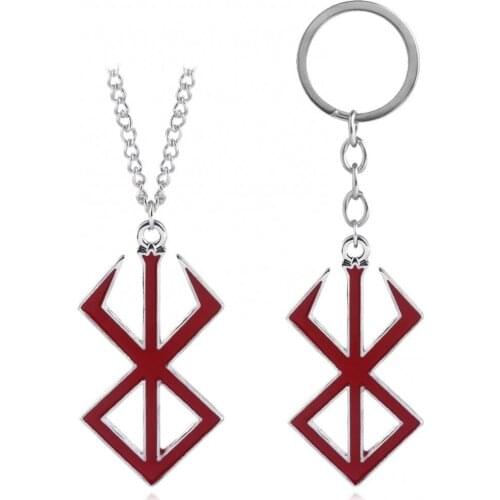 Women Simple Anime Cosplay Red Sword Shape Charm Pendant Keychain Necklace Gift