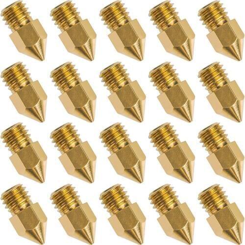 20 PCS 3D Printer Nozzle 0.4mm MK8 Extruder Head for Creality Cr10