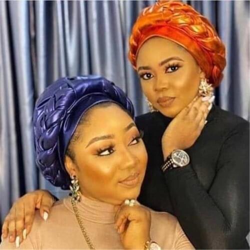 2021 Already Handmade african Cap latest aso oke auto gele headtie Nigerian Wedding Gele women braid turban Ladies head wraps