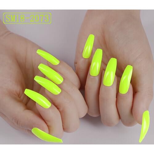 24PCS new fashion and popular candy color extra long ballet fake nails green
