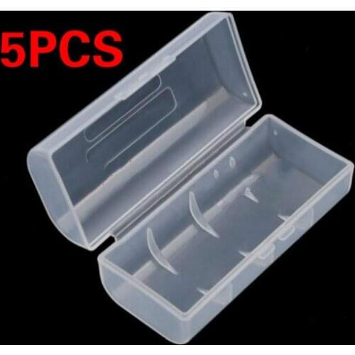 5PCS Transparent Plastic Case Holder Container Battery Storage Box For 1X 26650 Battery