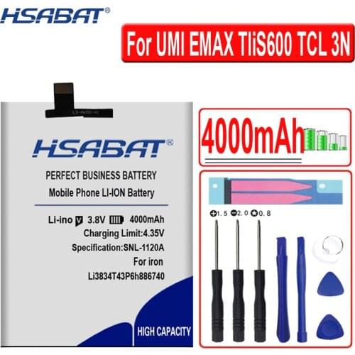 HSABAT Li3834T43P6h886740 4000mAh TliS600 Battery for TCL 3N I718M M2U M2L M2M UMI EMAX
