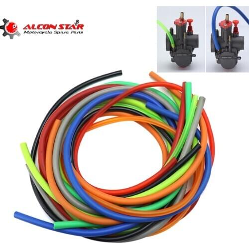 Alconstar- 5 Pcs 1M Colorful Gas Oil Hose Fuel Line Petrol Tube Pipe For Motorcycle Dirt Pit Bike ATV For Honda For Kawasaki KTM