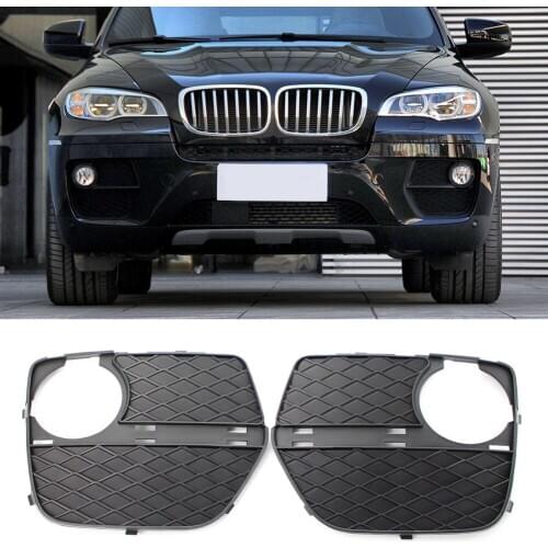 Car Left Right Front Bumper Fog Light Grill Grille Cover Closed Grid for BMW E71 X6 2012-2014 Auto Exterior Parts Accessories