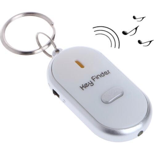 Sound Whistle Control White LED Key Finder Locator Find Lost Keychain Keys Chain