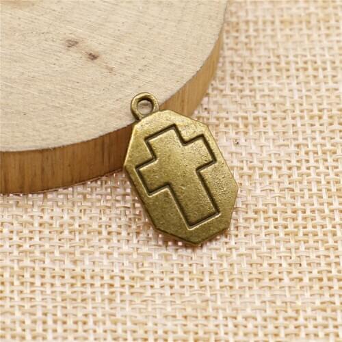Free shipping 23pcs 22x14mm antique bronze cross charms diy retro jewelry fit Earring keychain hair card pendant accessories
