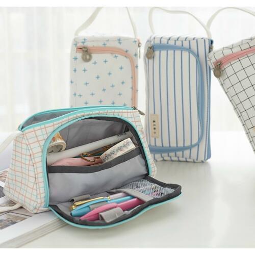 Big Volume Pencil Cases Canvas Pen Case Cute Stationery Storage Bag Kawaii Washing Cosmetic Bag School Bag Astuccio Penne 05088