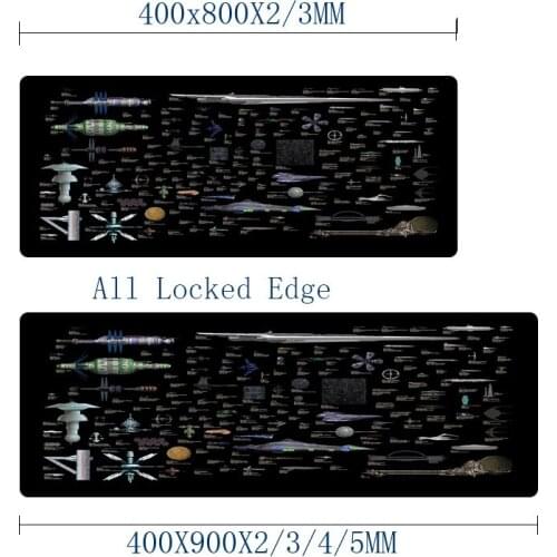 Mairuige Spacecraft Size Diagram In Various Game Films super Big Table Mats Mousepad for Spaceship Enthusiasts and Game Player
