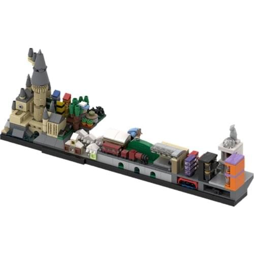 Buildmoc End of the road Couple And Dog Magic Castle building blocks high-techalalalal Pull Children Bricks To
