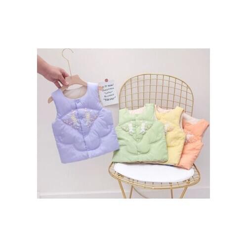 Childrens Cartoon Down Cotton Embroidered Vest 2020 Autumn and Winter New Childrens Vest Baby Boys and Girls Korean Vest 2-7Y