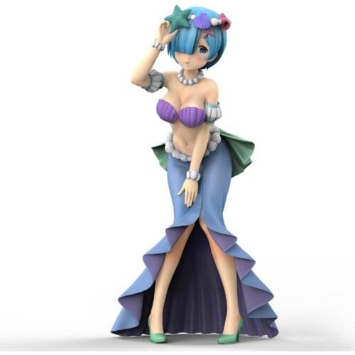 Original Furyu Re:Zero Starting Life in Another World Rem Mermaid Ver PVC Action Figure Model Toys Collections