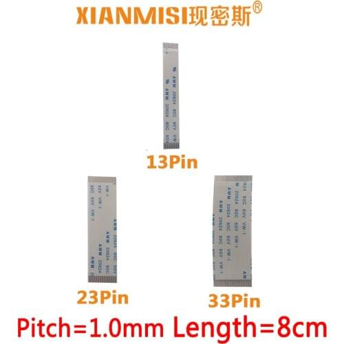 FFC/FPC Flat Flex Extension Cable 13Pin 23Pin 33Pin Same Side 1.0mm Pitch AWM VW-1 20624 20798 60V Length 8cm 5PCS