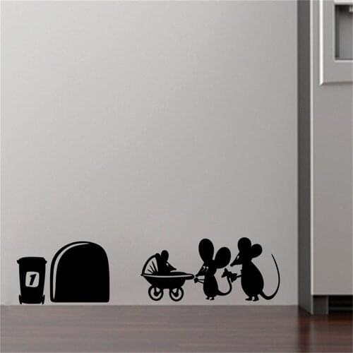 Creative Cute Mouse Hole Wall Stickers Door Sticker Babyroom Bedroom Living Room Decor Home Decoration Accessories