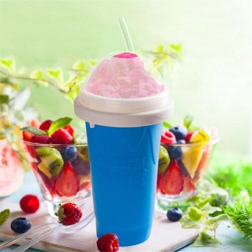 Slush Maker Cup Smoothie Cooling Cup Household Ice Cream Maker Cooling Straw With Bottle Maker Squeeze Cup Squeeze Supplies