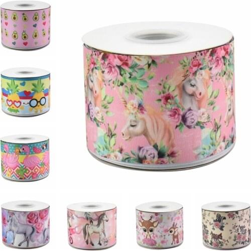 HSD Ribbon free shipping 3" 75mm heat transfer printed Denim fabric series Grosgrain Ribbon 50Yards per Roll