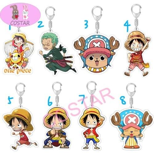 COSTAR Hot Anime One-piece Luffy Zoro Chopper Cute Plastic Keychain Bag Pendant