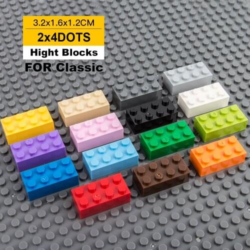 2x4 Small Building Block Pixel building blocks DIY High Bricks 40pcs for Legoss Educational Toy Multicolor Gift for Children