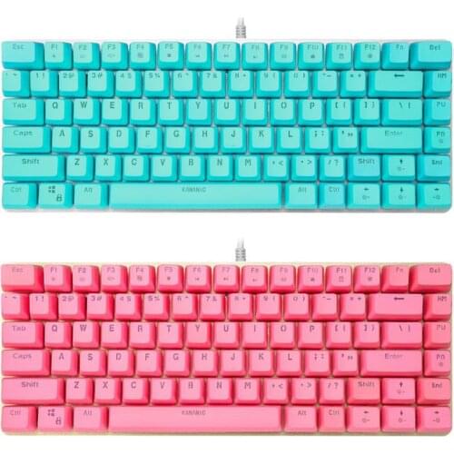 White Backlight Mechanical Keyboard Blue Switch PBT 82 Keys Wired USB Keyboard P9YE