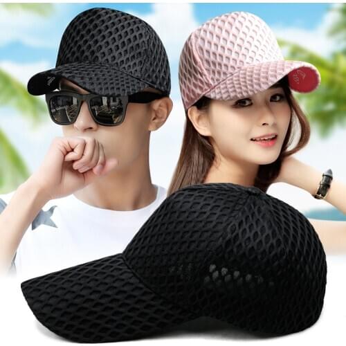 Long tongue hat mens summer hollow mesh Big Head baseball cap outdoor sun hat womens sunscreen breathable cap