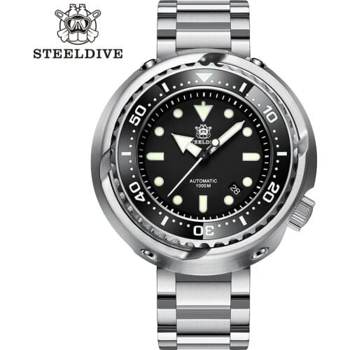 SD1978 Steeldive NH35 Automatic 1000M Waterproof 53.6mm Big Size Mens Mechanical diving watch reloj