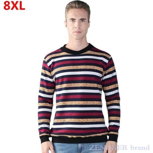 Winter mens Plush Sweatshirts loose crew neck with plush bottomed Sweatshirts casual warm cotton coat oversized hoodie 8XL