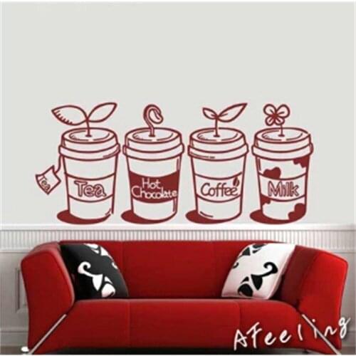 Sweet drink Store window sticker door decoration hot chocolate milk tea coffee sticker advertising poster wall sticker