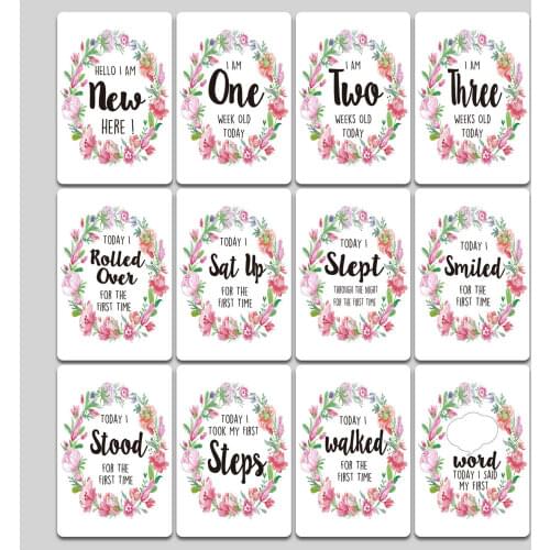 New 12 Sheet Milestone Photo Sharing Cards Gift Set Baby Age Cards - Baby Milestone Cards, Baby Photo Cards - Newborn Photo