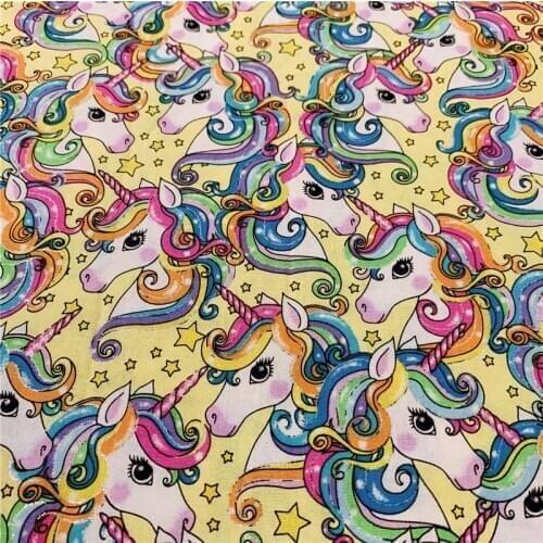 Rainbow Unicorn Cotton Fabric Patchwork Tissue Sewing Quilting Fabrics Needlework Material DIY Handmade Girl skirt clothes mask