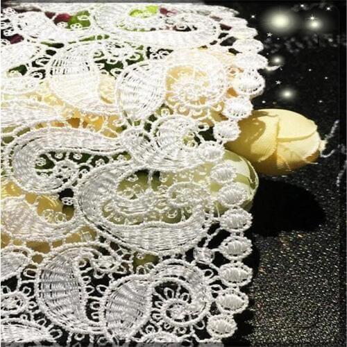 DIY Water Soluble Embroidery Decro Lace White Milk Silk Flowers Lace Dress Garment Accessories