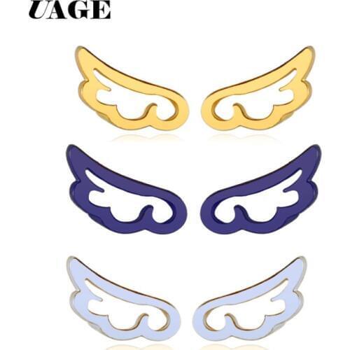 UAGE jewellery stud minimalist earrings 2018 gifts for women earing fashion jewelry angel wing earrings angel wings
