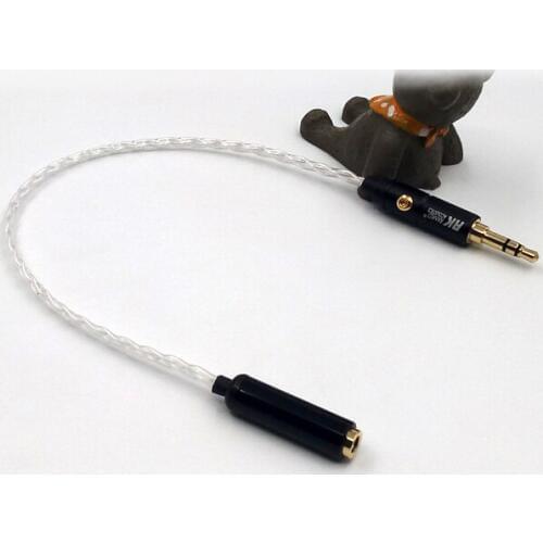 Pure silver 4 share handmade Computer headphone extension cable Enthusiast 3.5mm male to female Lossless audio cable