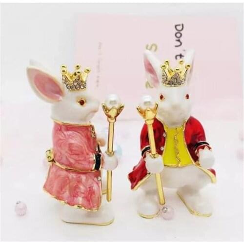 Home Decoration Count Rabbit Synthetic Metal Treasure Jewelry Storage Small Box Lover Girlfriend Birthday Gifts Lovely Ornaments