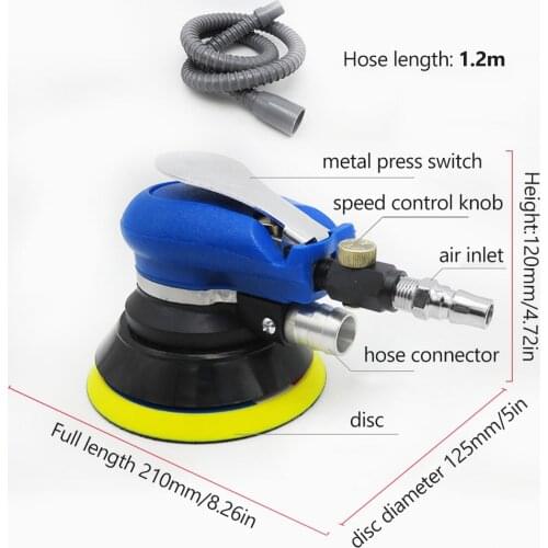 Vacuum Air Sander Pneumatic Sander Self-Vacuum Palm Orbital Sander Grinder Polisher Sanding Machine Tool 6''5