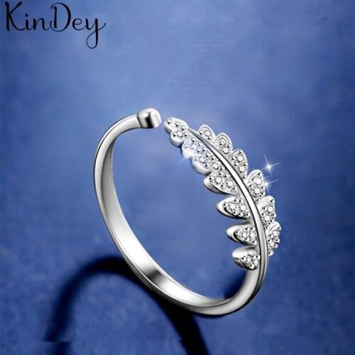Punk Vintage Silver Color Crystal Leaf Rings For Women Men Engagement Rings Girls Party Gifts Anillos