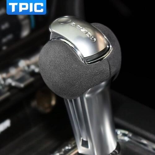 TPIC Alcantara Wrap Interior Trim For Ford Mustang 2015-2020 Car Gear Shift Knob Handle Cover Stickeks Decorative Accessories