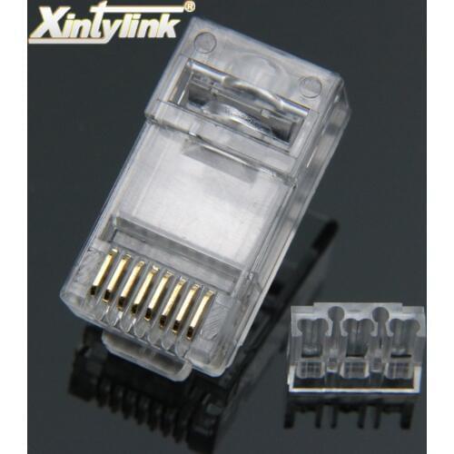 Xintylink rj45 connector cat6 8p8c load bar holder ethernet cable rj 45 cat 6 plug terminals utp modular network jack 50pcs