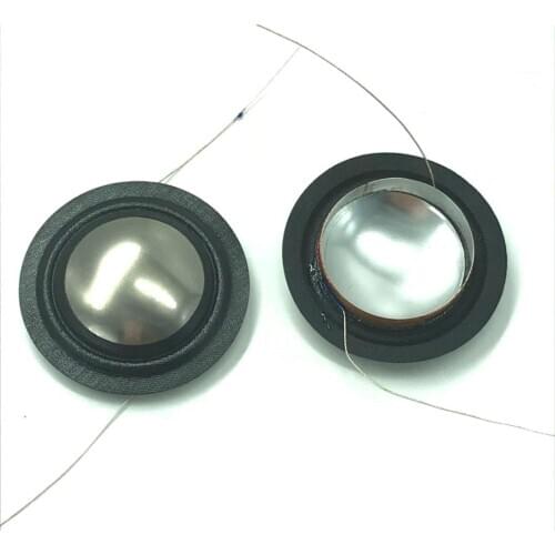 1 Pairs =2 pcs 25.4mm imported Metal Titanium Film + Silk Side Diaphragm 25 core Tweeter Voice coil Speaker Repair film 8 OHM